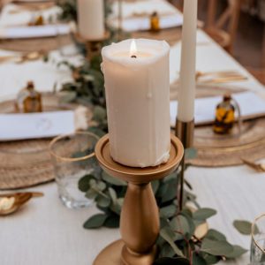 Blockkerzenständer in Gold 13cm