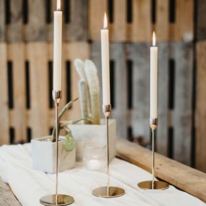 Kerzenständer in shiny gold 3er Set