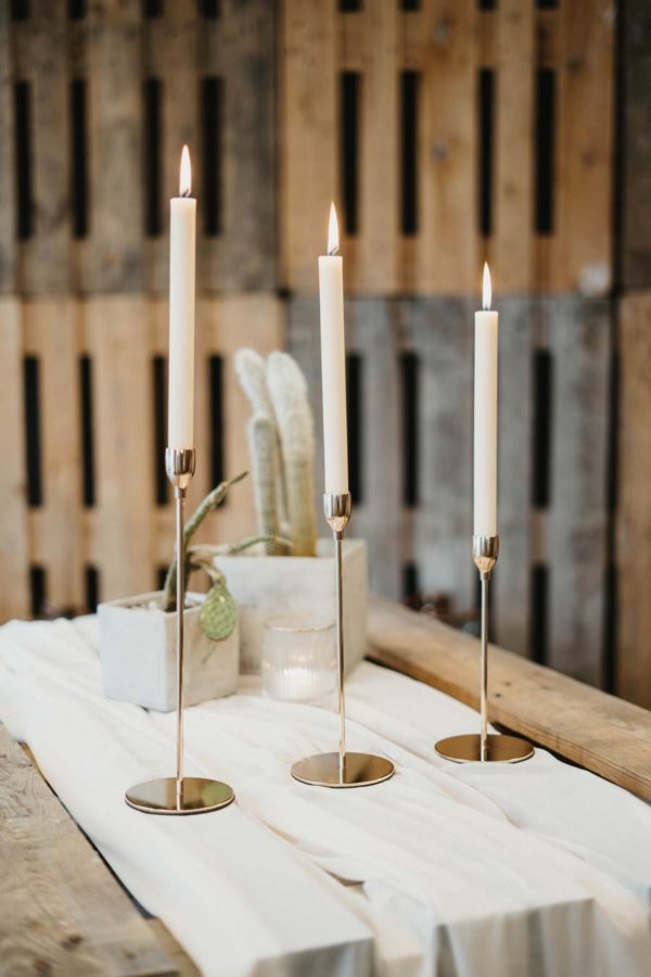 Kerzenständer in shiny gold 3er Set