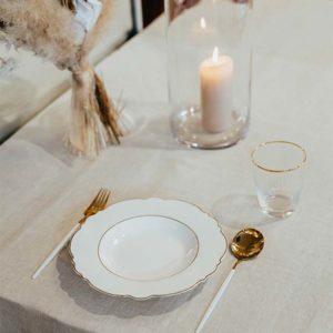 Suppenteller “Elegance white/rosé shine” aus Porzellan - ⌀ 23 CM