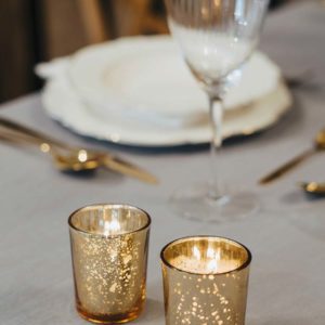 Goldene Gesprenkelte Teelichthalter