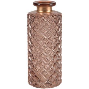 Vase aus Glas mit Struktur in Dark Rose
