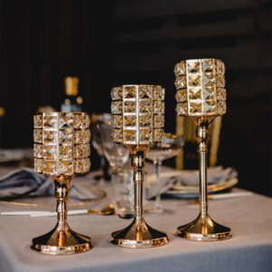 Kerzenständer Crystalline Gold 3er Set