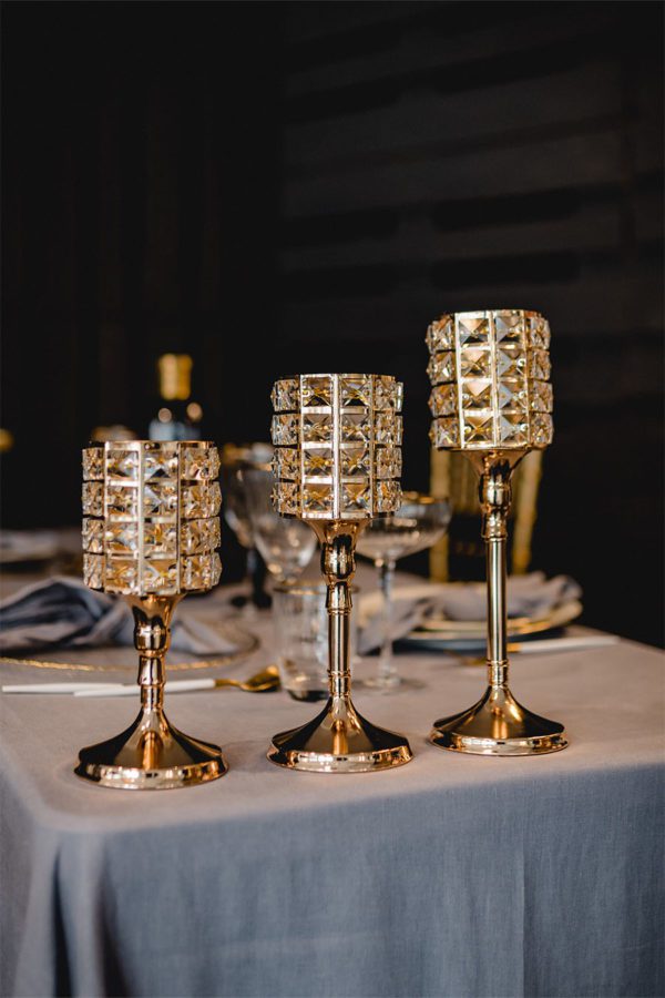 Kerzenständer Crystalline Gold 3er Set