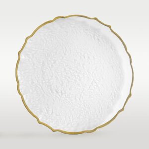Platzteller aus Glas mit verziertem geschwungenen goldrand ⌀33cm