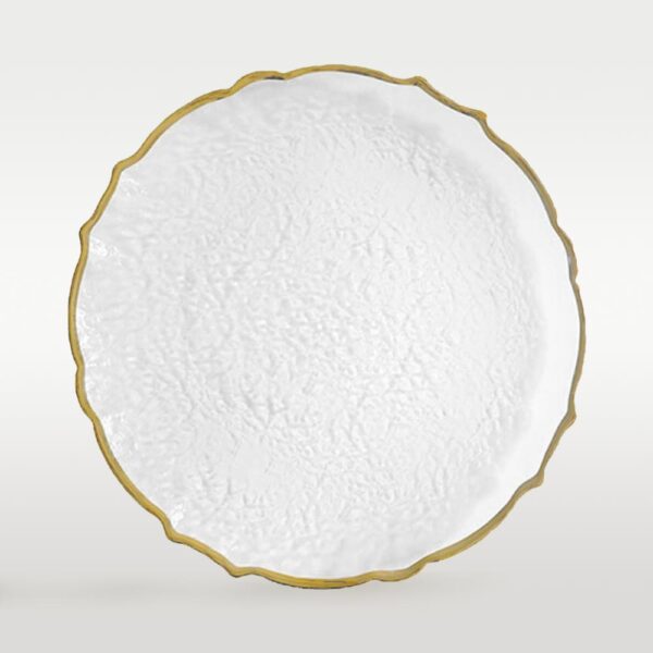 Platzteller aus Glas mit verziertem geschwungenen goldrand ⌀33cm