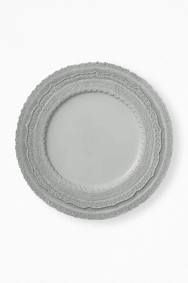 Platzteller "Lace Plate" in lichtgrau