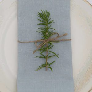 Leinenservietten in pastellblau (Stonewashed)
