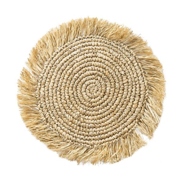 Platzset mit Fransen aus Raffia