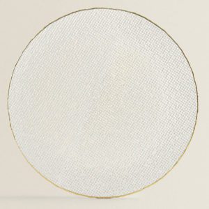 Platzteller mit Goldrand & Relief