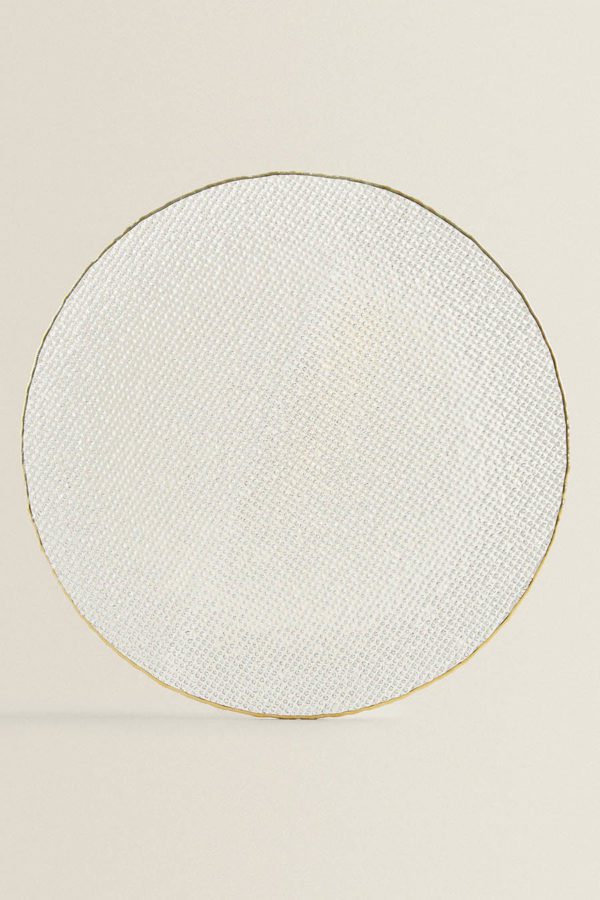 Platzteller mit Goldrand & Relief