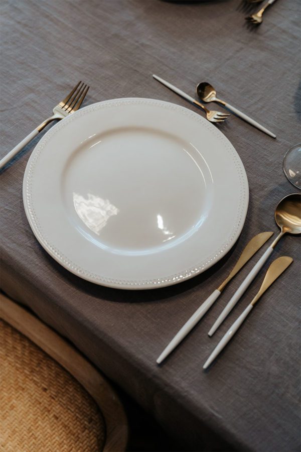 Speiseteller Simple White Relief - ⌀ 28 CM