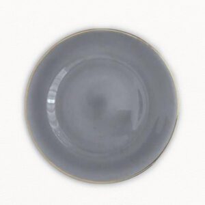 Platzteller “Minimal” in Dusty Blue mit Goldrand ⌀ 33cm