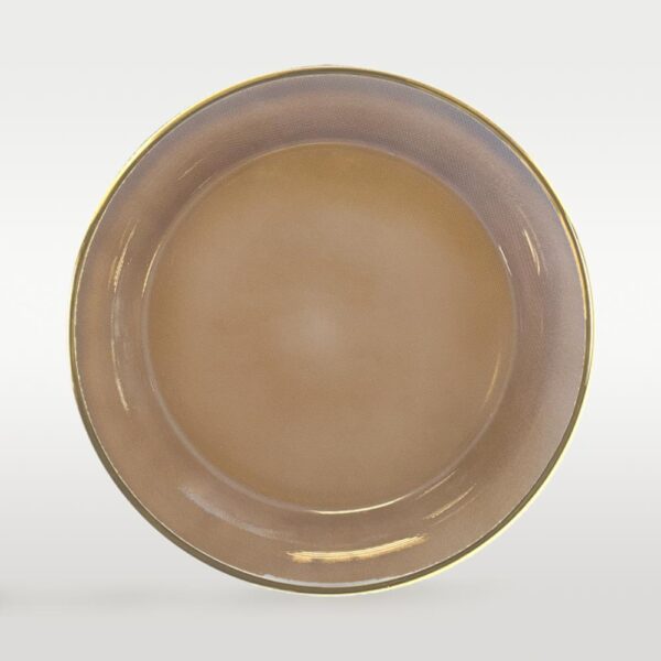 Platzteller “Minimal” in Cocoa Brown mit Goldrand ⌀ 33cm