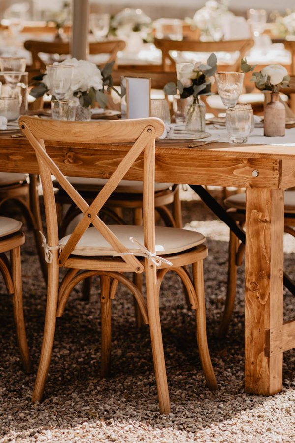 Cross Back Stuhl aus Holz