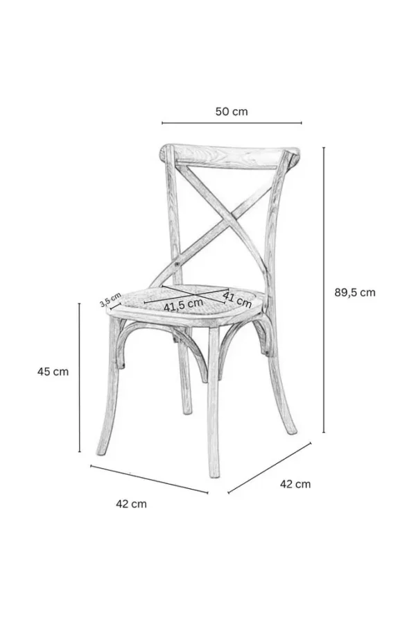 Cross Back Stuhl aus Holz – Bild 6