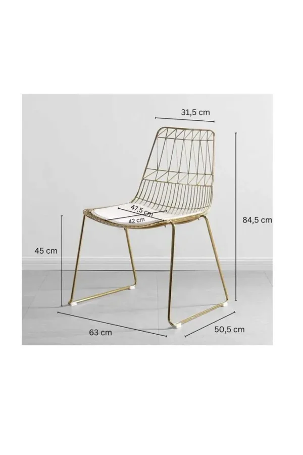 Lucy Wire Stuhl im Mesh-Look gold – Bild 5