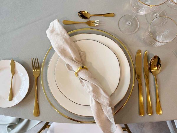 Besteck Gold Glanz Set 7-teilig