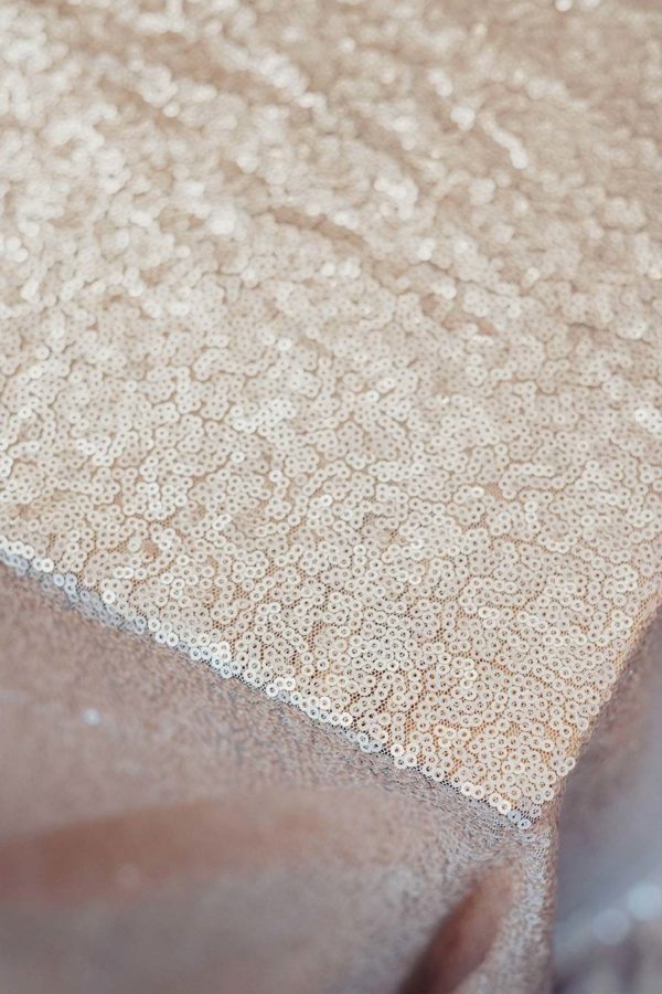 Pailettentischdecke in light gold – Bild 3