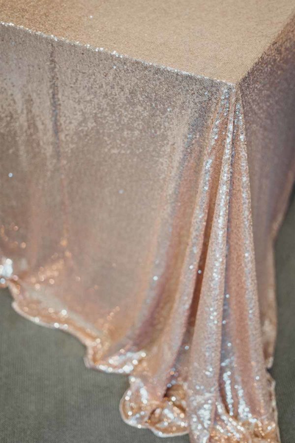 Pailettentischdecke in rosé blush