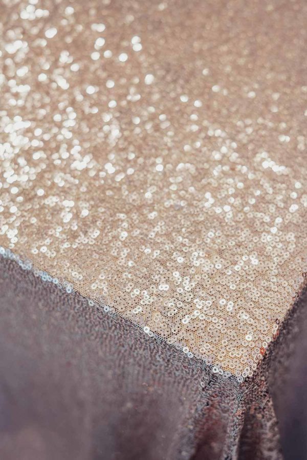 Pailettentischdecke in rosé blush – Bild 3