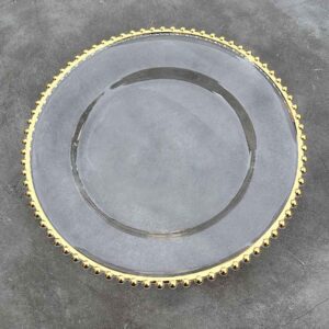 Platzteller "Perlen" mit goldrand