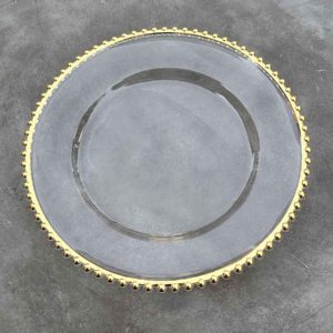 Platzteller "Perlen" mit goldrand