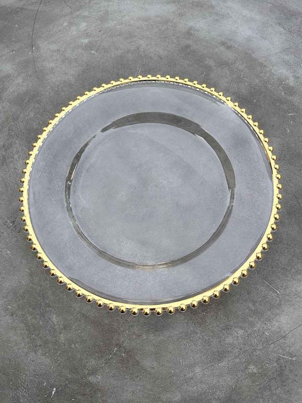 Platzteller "Perlen" mit goldrand