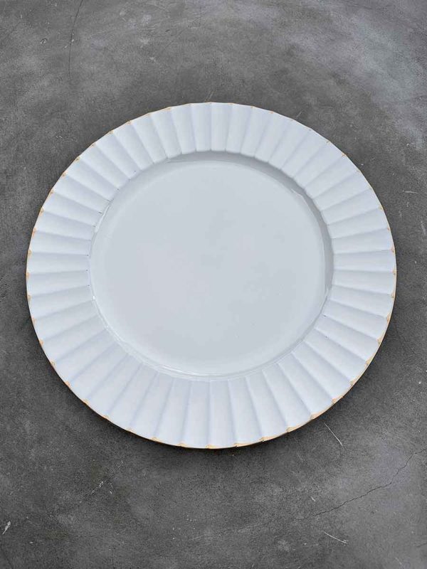 Platzteller "Minimalism Wave White" mit goldrand