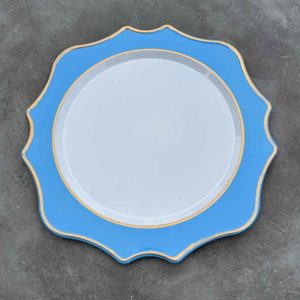 Platzteller "Sunflower Dusty Blue" mit goldrand ⌀ 33cm