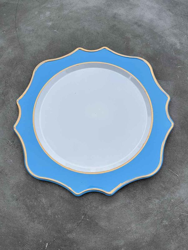 Platzteller "Sunflower Dusty Blue" mit goldrand ⌀ 33cm