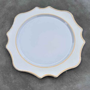 Platzteller "Sunflower White" mit goldrand ⌀ 34,5 cm