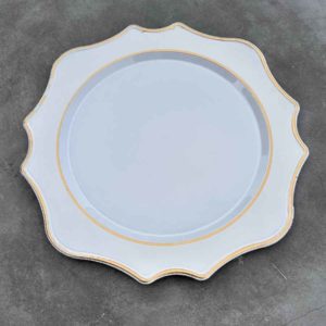 Platzteller "Sunflower White" mit goldrand ⌀ 33cm
