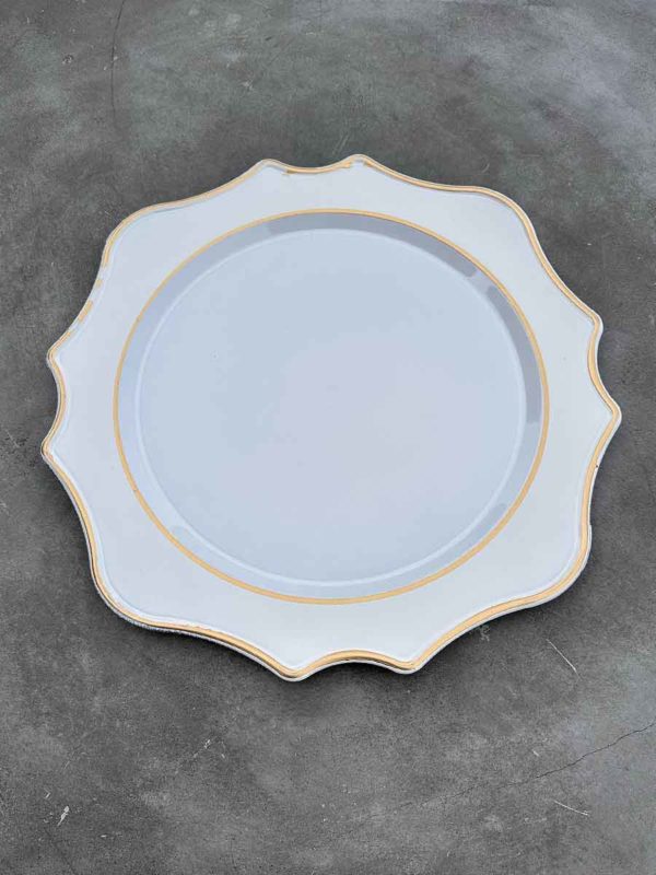 Platzteller "Sunflower White" mit goldrand ⌀ 33cm