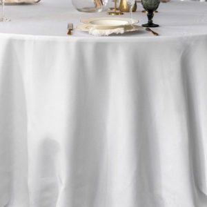 Runde Tischdecke in weiß  | ⌀ 330 cm