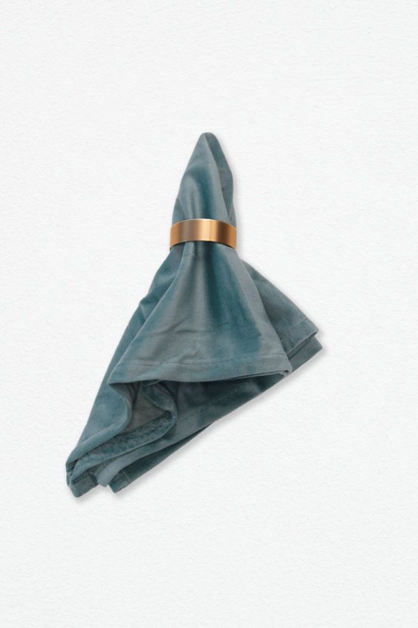 Stoffserviette aus Samt / Velours in Jade Turquoise