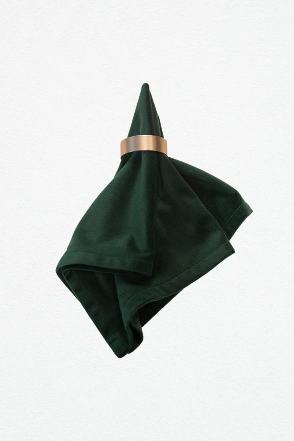 Stoffserviette aus Samt / Velours in Dark Green