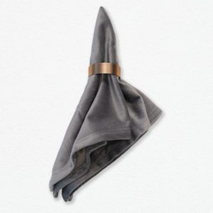 Stoffserviette aus Samt / Velours in Light Grey