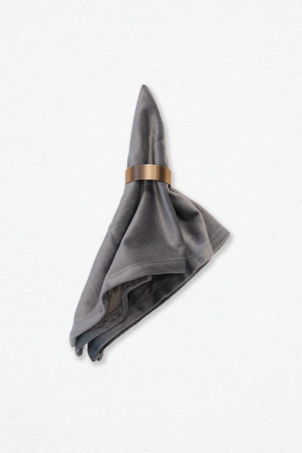 Stoffserviette aus Samt / Velours in Light Grey