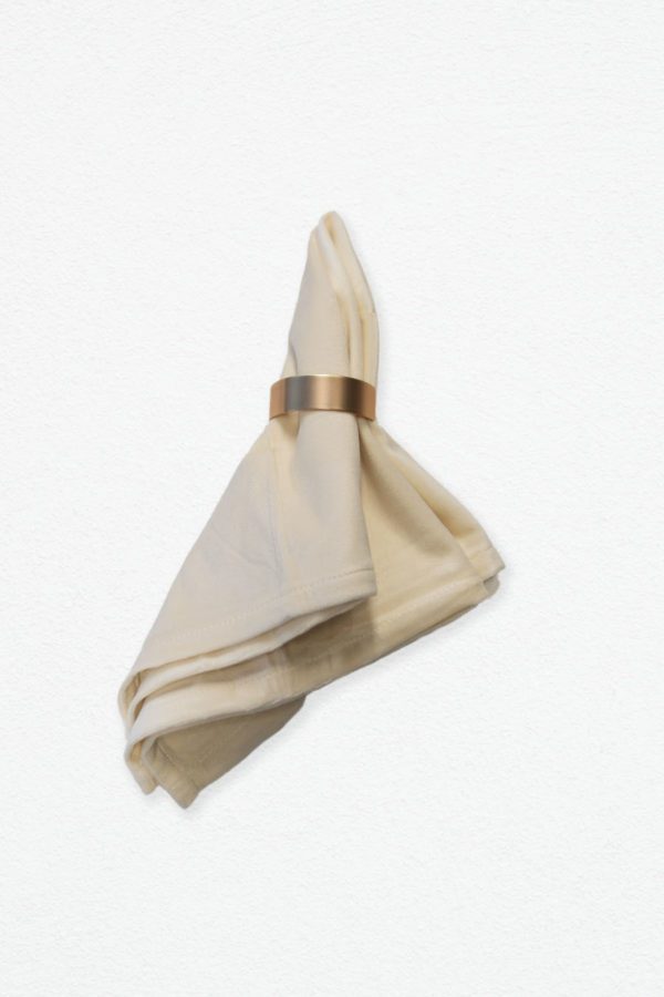 Stoffserviette aus Samt / Velours in Vanilla Ice