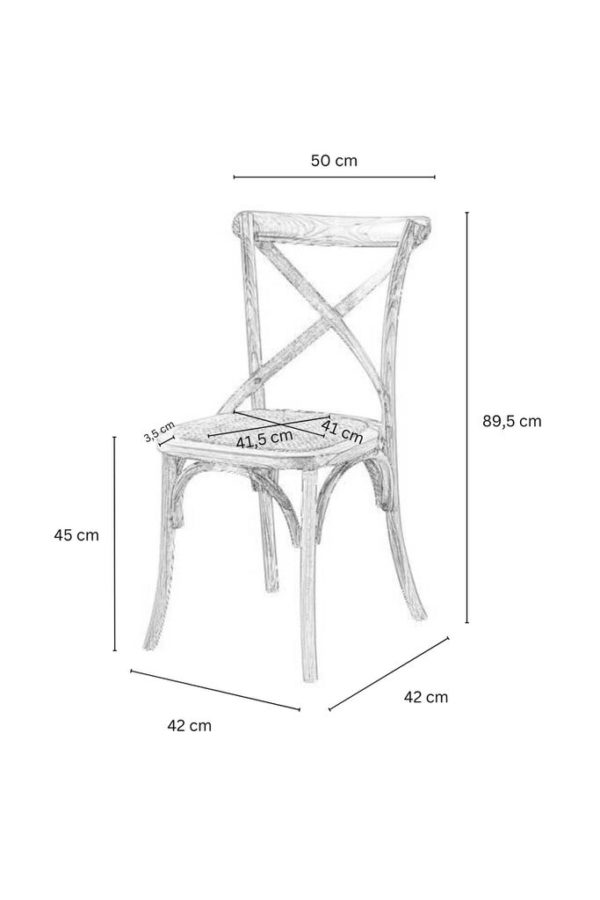 Cross Back Chairs Holz weiß – Bild 2