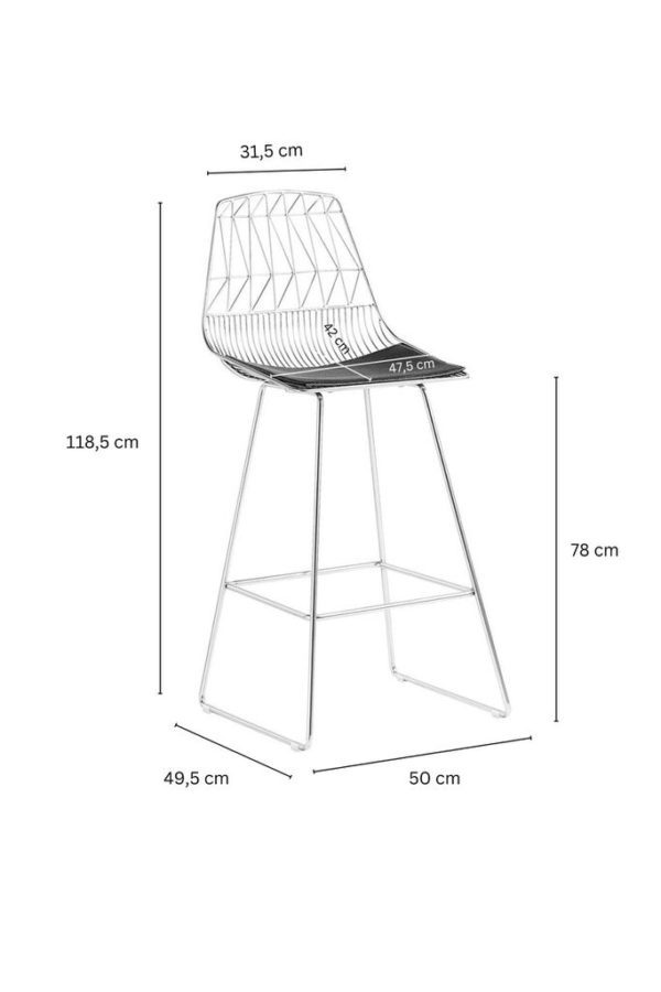 Lucy Wire Bar Stool gold im Mesh-Look – Bild 3