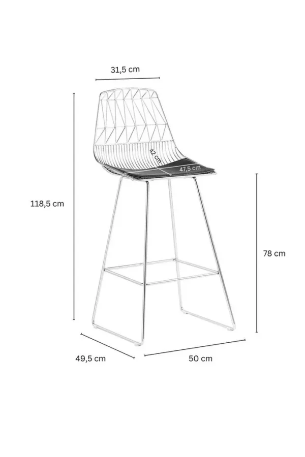 Lucy Wire Bar Stool gold im Mesh-Look – Bild 4