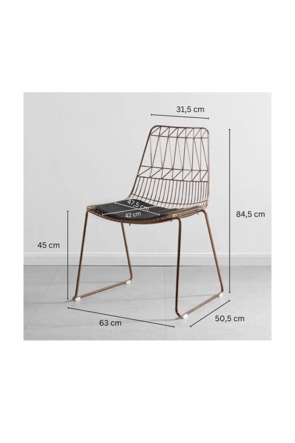 Lucy Wire Chair Roségold im Mesh-Look – Bild 2