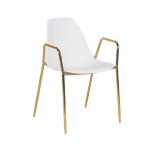 Stellar Chair in Weiß mit Rahmen in Gold