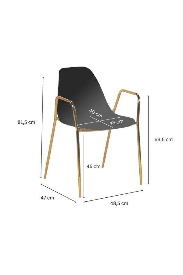 Stellar Chair in Schwarz mit Rahmen in Gold – Bild 2