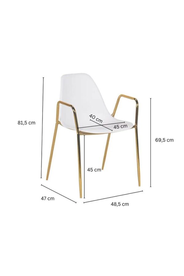 Stellar Chair in Weiß mit Rahmen in Gold – Bild 4