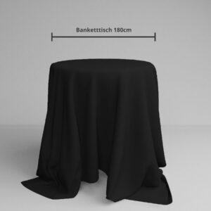 Runde Tischdecke in schwarz matt  | ⌀ 330 cm