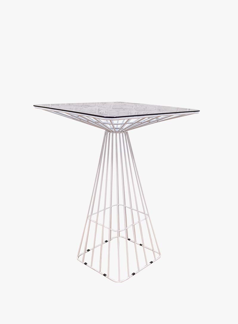 Wire Bar Table in weiß Stehtisch