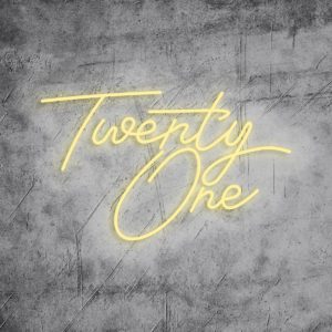 Neon Schriftzug "Twenty One / 21"